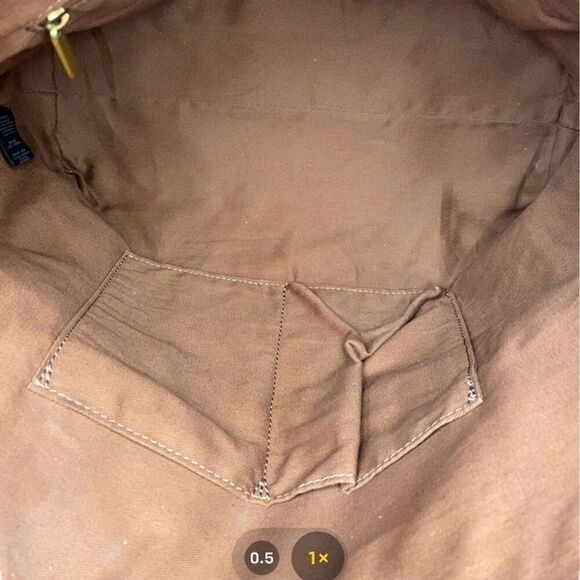 Fossil Fiona Chevron Blue/Pink Tote Bag PVC Canvas Faux Leather Women's Zip​​ - Picture 10 of 12